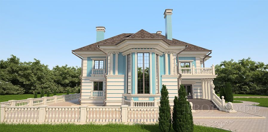 Проект кирпичного дома с архитект. декором
